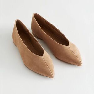 & Other Stories suede pointed ballerina flats size 38